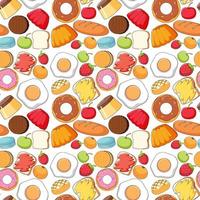 Nahtloses Hintergrunddesign mit Speisen und Desserts vektor