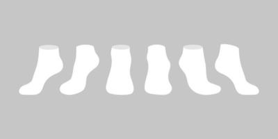 vita strumpor mall mockup platt stil design vektor illustration set isolerad på grå bakgrund.
