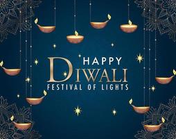 fröhliches Diwali-Festival des Lichtplakats vektor