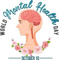 Plakatdesign für den Welttag der psychischen Gesundheit vektor