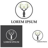 natur träd och horn logotyp koncept designmall vektor