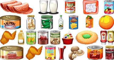 Reihe von verschiedenen Lebensmitteln vektor