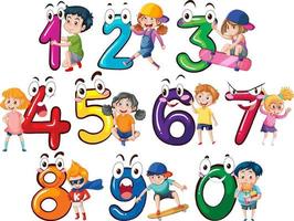 Zählen von 0 bis 9 für Kinder vektor