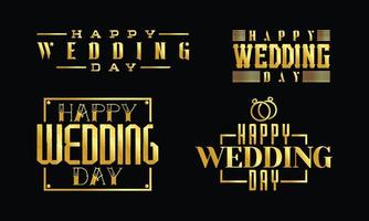 lyckliga bröllop guld märken samlingar vektor