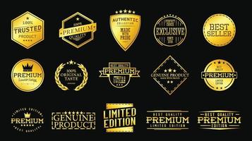 gold vintage label badges sammlung von business und marketing vektor