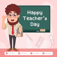 firar av glad lärares dag inlägg vektor