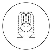 Brunnen-Tier des Wassersymbols im Kreis runder Umriss schwarze Farbvektorillustration flaches Bild vektor