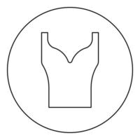 damkläder toppklänning jersey skjorta blus tröja singlet ikon i cirkel rund svart färg vektor illustration bild kontur kontur linje tunn stil
