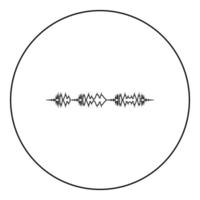 ljudspår puls musikspelare ljudvåg equalizer element flytande ljudvåg ikon svart färg i rund cirkel vektor