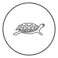 Schildkröte Symbol schwarze Farbe Abbildung im Kreis rund vektor