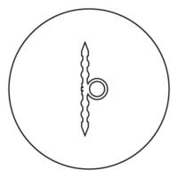 Santensu-Waffe des Samurai für Handsymbol im flachen Stilbild des Kreises runder Umriss schwarze Farbvektorillustration vektor