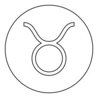 taurus symbol ikon svart färg i rund cirkel vektor
