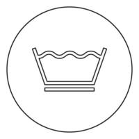 Feinwäsche Kleidung Pflegesymbole Waschkonzept Wäsche Zeichen Symbol im Kreis runde Kontur schwarz Farbe Vektor Illustration Flat Style Image