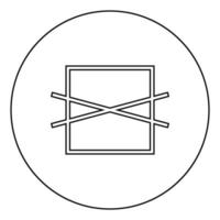 Nicht trocknende Kleidung Pflegesymbole waschen Konzept Wäsche Zeichen Symbol im Kreis runde Kontur schwarz Farbe Vektor Illustration flachen Stil Bild