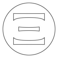 ksi griechisches Symbol Großbuchstabe Großbuchstaben Schriftsymbol im Kreis runder Umriss schwarze Farbe Vektor Illustration Flat Style Image