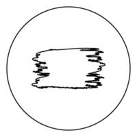 Grunge Hintergrund handgezeichnete Bürste Retro-Vintage-abstrakten Stil Farbe der Tinte Symbol im Kreis runden Umriss schwarz Farbe Vektor-Illustration flachen Stil Bild vektor
