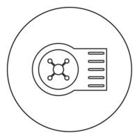Pumpe Waschmaschine Symbol im Kreis rund schwarz Farbe Vektor Illustration solide Umriss Stil Bild