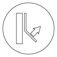 untere Schicht bleibt auf Wandbezeichnung auf Tapetensymbol Symbol im Kreis runder Umriss schwarze Farbe Vektor Illustration Flat Style Image