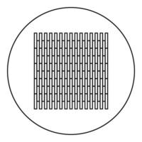Laminat Plank Parkett Symbol im Kreis rund schwarz Farbe Vektor Illustration solide Umriss Stil Bild