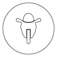 Motorrad-Sporttyp-Rennklasse-Symbol im Kreis runder Umriss schwarze Farbvektorillustration flaches Stilbild vektor