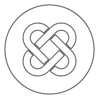Keltischer Knoten Symbol im Kreis runder Umriss schwarze Farbe Vektor Illustration Flat Style Image