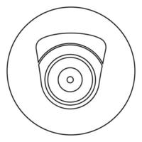 Videokamera sphärische Camcorder Tracking Appliance Überwachung Überwachungsgerät cctv sicheres Konzept Symbol im Kreis runde Umrisse schwarze Farbe Vektor Illustration Flat Style Image