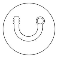 grenrör ikon i cirkel rund svart färg vektor illustration fast kontur stilbild