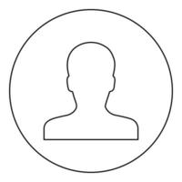 avatar mann gesicht silhouette benutzer zeichen person profilbild männlich symbol im kreis rund schwarz farbe vektor illustration bild umriss konturlinie dünn stil