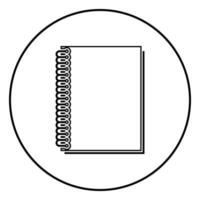 anteckningsbok med vårikonen svart färg i cirkel rund vektor