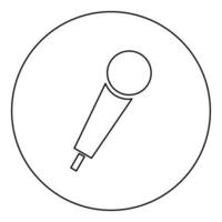Handmikrofon-Symbol schwarze Farbe im runden Kreis vektor
