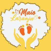 maio laranja kampanj mot våld forskning av barn 18 maj dag sociala medier post design vektor