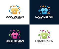 Stoffwäsche-Logo-Designs Wäsche-Logo-Vorlagen-Designs vektor