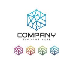 hexagon teknologi logotypdesign vektor