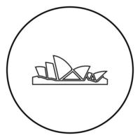 sydney opera house symbol schwarze farbe im kreis rund vektor