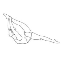 Kontinuierliche Linienzeichnung der Fitness-Yoga-Konzeptvektor-Gesundheitsillustration einer Frau. Es ist internationaler Tag des Yoga. vektor