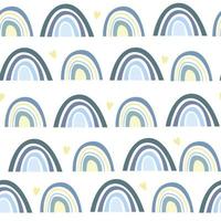 nahtloses Muster. handgezeichnetes Regenbogenmuster im Boho-Stil. abstrakte minimalistische Elemente. skandinavisches Design vektor