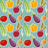 sömlösa mönster av olika grönsaker. vegansk hälsosam mat. skörda ekologisk hälsosam mat vektor
