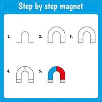 Wie zeichne einen Magneten. vektor
