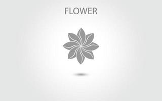 Blumenikonenvektor lokalisiert auf weißem Hintergrund, handgezeichnete Blumenikonenillustration, Blumenlogoschablone, Symbol natürliche Ikone vektor