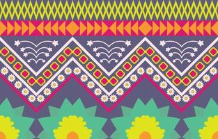 Blumenbunter Stoff, geometrisches ethnisches Muster im traditionellen orientalischen Hintergrunddesign für Teppich, Tapete, Kleidung, Verpackung, Batik, Vektorillustrationsstickereiart. vektor