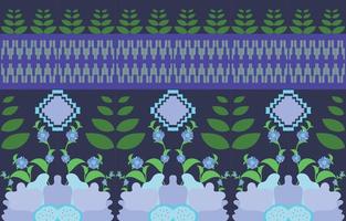 geometriska orientaliska blad och blomma etniska mönster traditionell bakgrundsdesign för matta, tapeter, kläder, omslag, batik, tyg, vektorillustration broderi stil. vektor