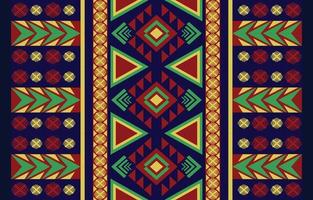 geometrisches orientalisches ethnisches Stammesmuster traditionelles Hintergrunddesign für Teppich, Tapete, Kleidung, Verpackung, Batik, Stoff, Vektorillustrationsstickereiart. vektor
