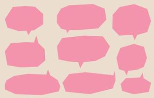 Legen Sie Valentinstag-Sprechblasen auf braunem Hintergrund, rosafarbenem süßem Vektorsprechen oder Sprechblase fest vektor
