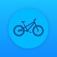 fet cykel ikon, rund blå piktogram vektor