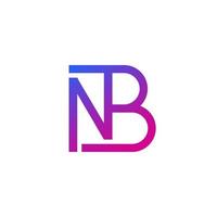 nb bokstäver logotyp, monogram design vektor