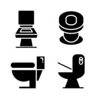 wc- und wc-schüssel-symbole vektor
