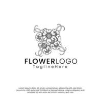 linjekonst skönhet blomma logotyp. inspirationslogodesign. mall vektor illustration. isolerad på vit bakgrund