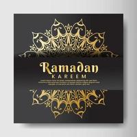 Ramadhan Kareem mit Mandala-Hintergrund. design für ihr datum, postkarte, banner, logo. vektor