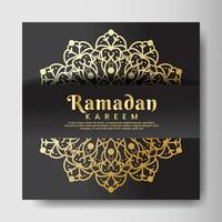 ramadhan kareem med mandala bakgrund. design för din dejt, vykort, banner, logotyp. vektor