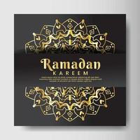 Ramadhan Kareem mit Mandala-Hintergrund. design für ihr datum, postkarte, banner, logo. vektor